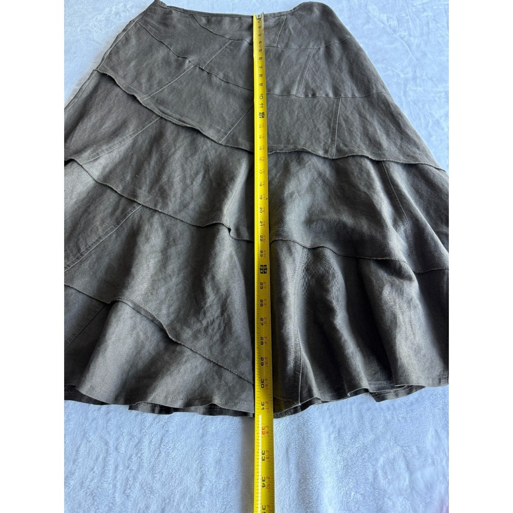 Sandro Sportswear Midi Skirt Brown Size 6‎ Patchwork Whimsygoth Boho Lagenlook - Picture 11 of 12